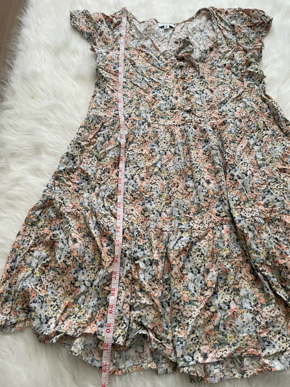 True Craft Floral Ruffle Mini Dress in Multi Colors - Picture 3 of 5